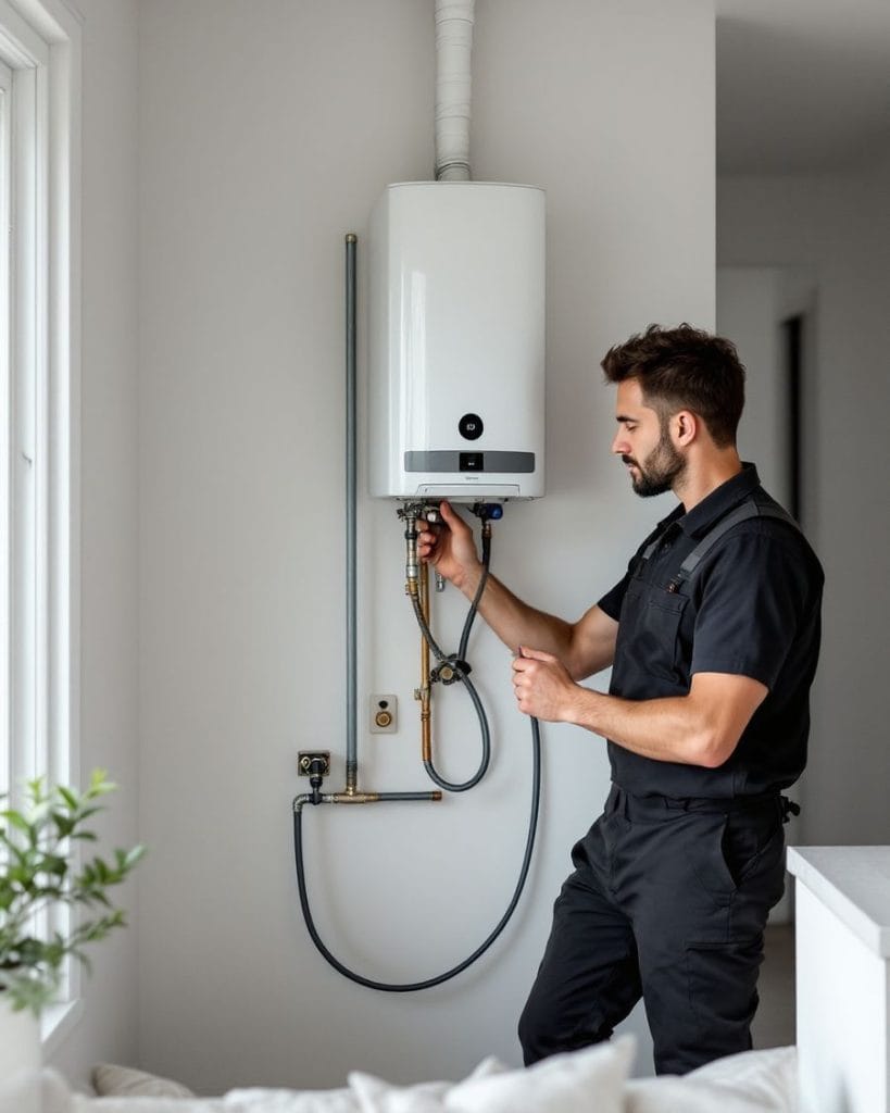 Técnico de Saunier Duval trabajando en Benalmádena